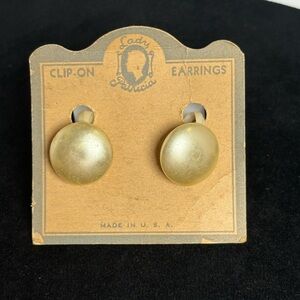 Vintage Lady Patricia Clip-On Silver Tone Earrings on Original Card